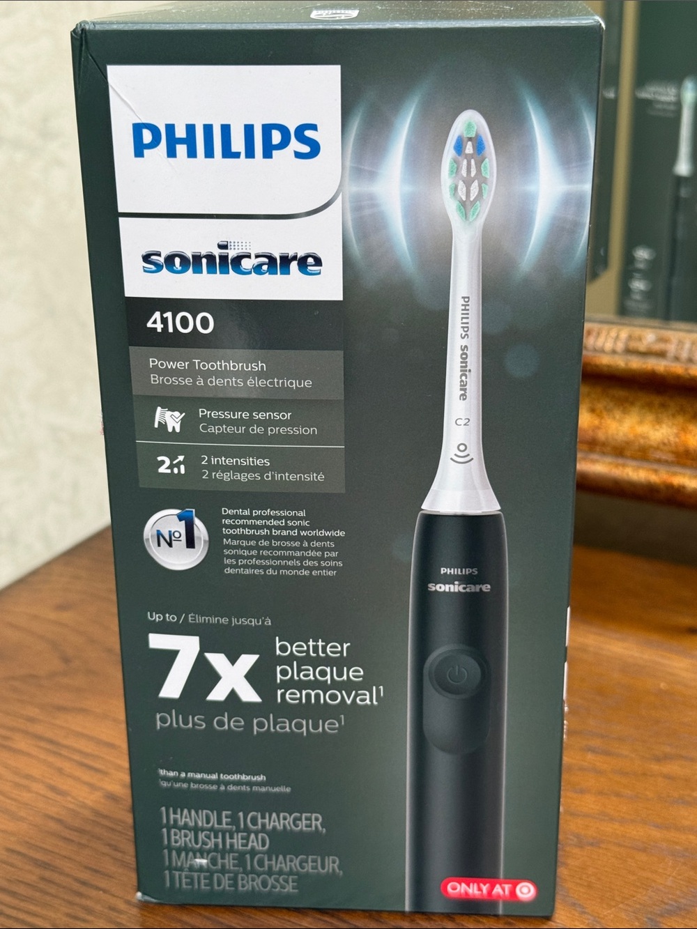 Philips Sonicare 4100 Rechargeable Sonic Power Toothbrush - Black and White.